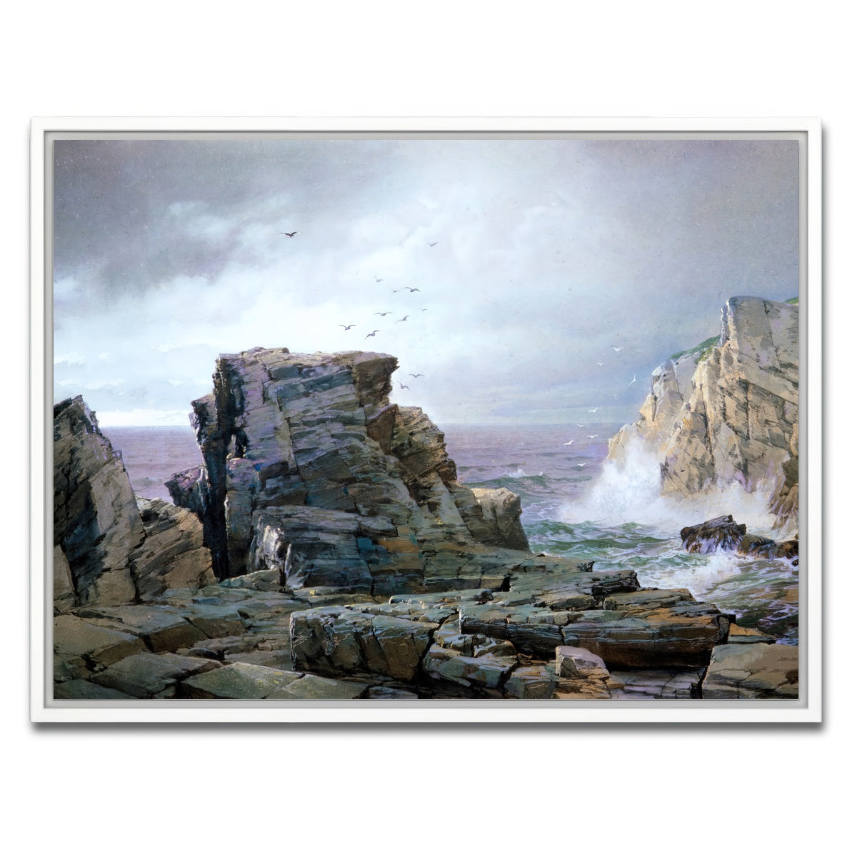 AUTO-MOCKUP WHITE | A Rocky Coast | 1 Piece | White Framed Canvas | group=4x3