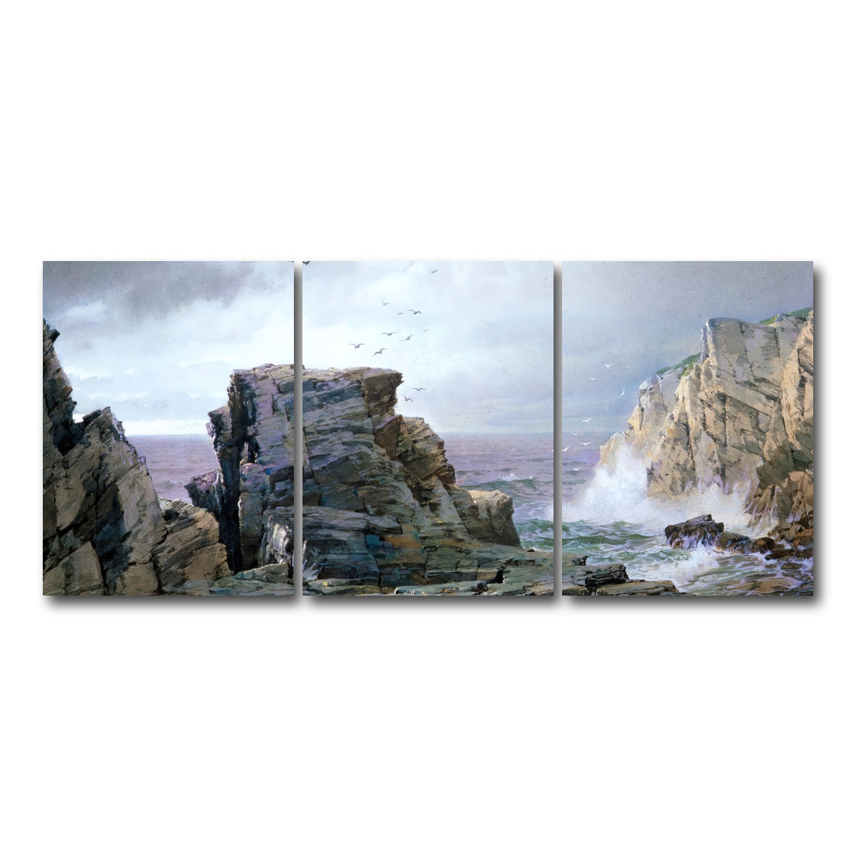 AUTO-MOCKUP WHITE | A Rocky Coast | 3 Piece | Gallery Wrap Canvas | group=18x24