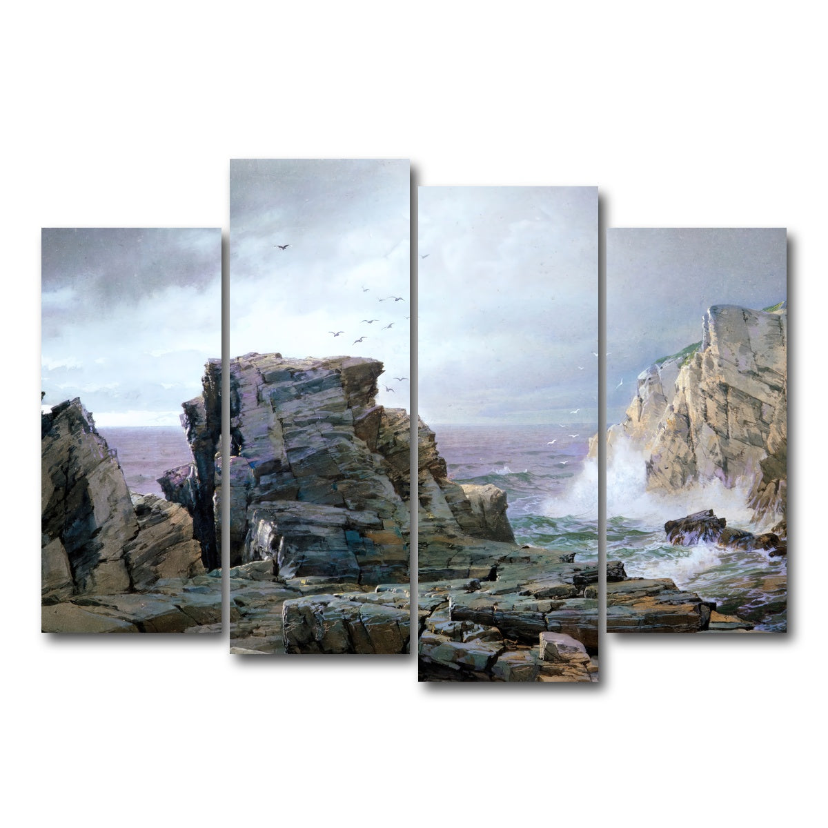 AUTO-MOCKUP WHITE | A Rocky Coast | 4 Piece | Gallery Wrap Canvas | group=4_normal