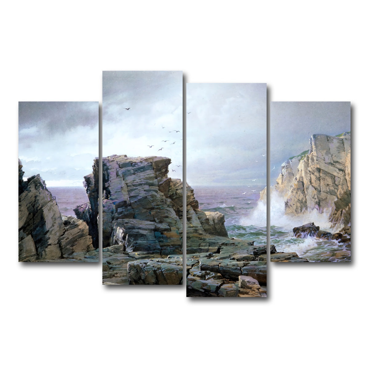 AUTO-MOCKUP WHITE | A Rocky Coast | 4 Piece | Gallery Wrap Canvas | group=4_short