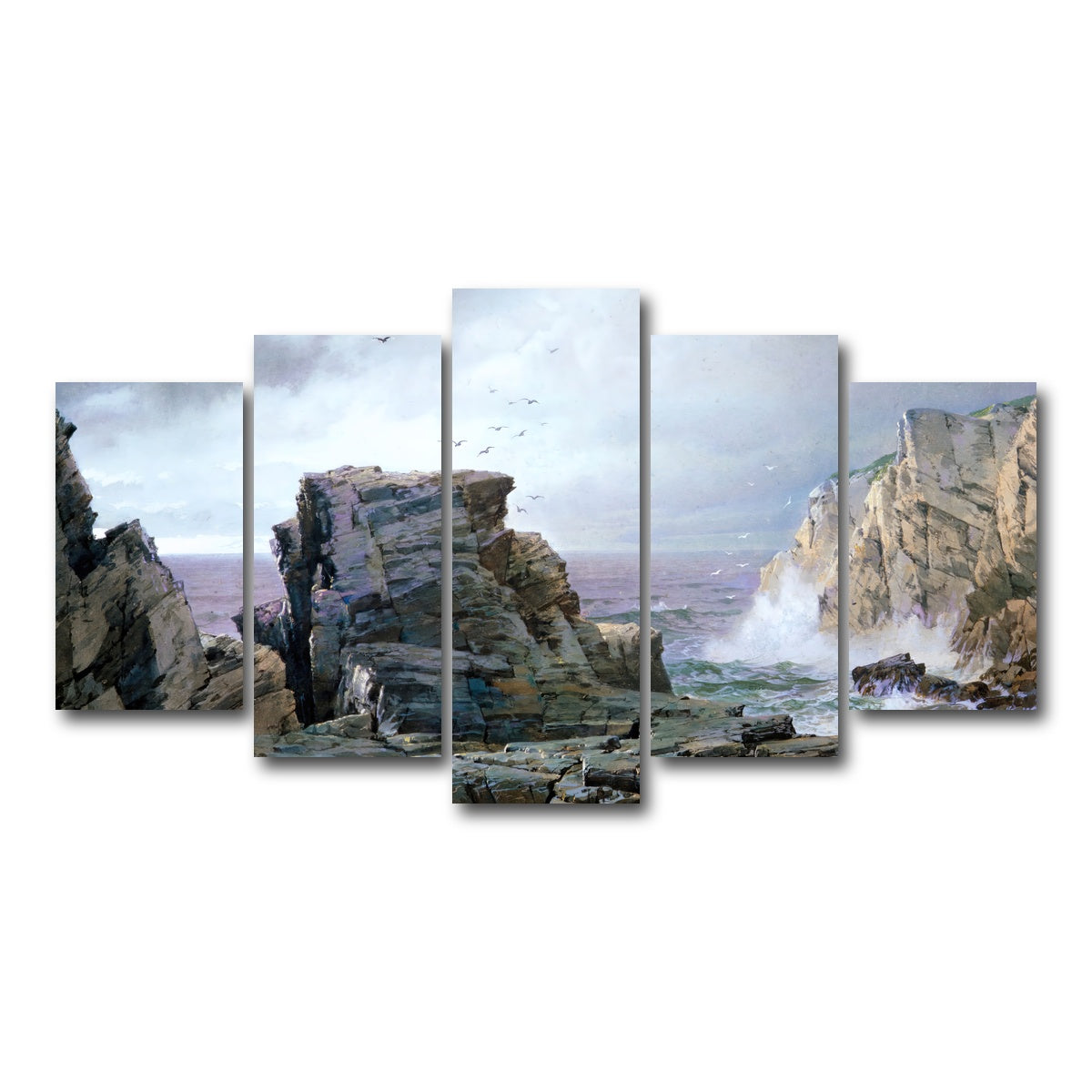 AUTO-MOCKUP WHITE | A Rocky Coast | 5 Piece | Gallery Wrap Canvas | group=5_normal