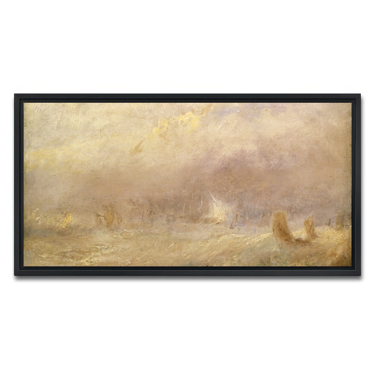 AUTO-MOCKUP WHITE | A View of Deal | 1 Piece | Black Framed Canvas | group=2x1