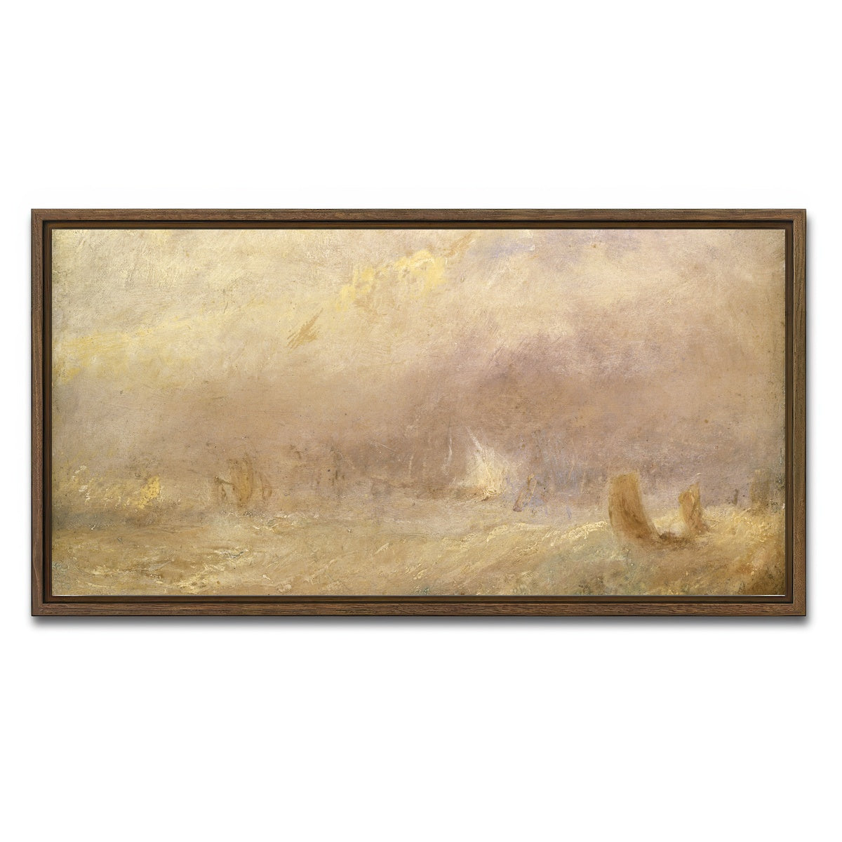 AUTO-MOCKUP WHITE | A View of Deal | 1 Piece | Walnut Framed Canvas | group=2x1