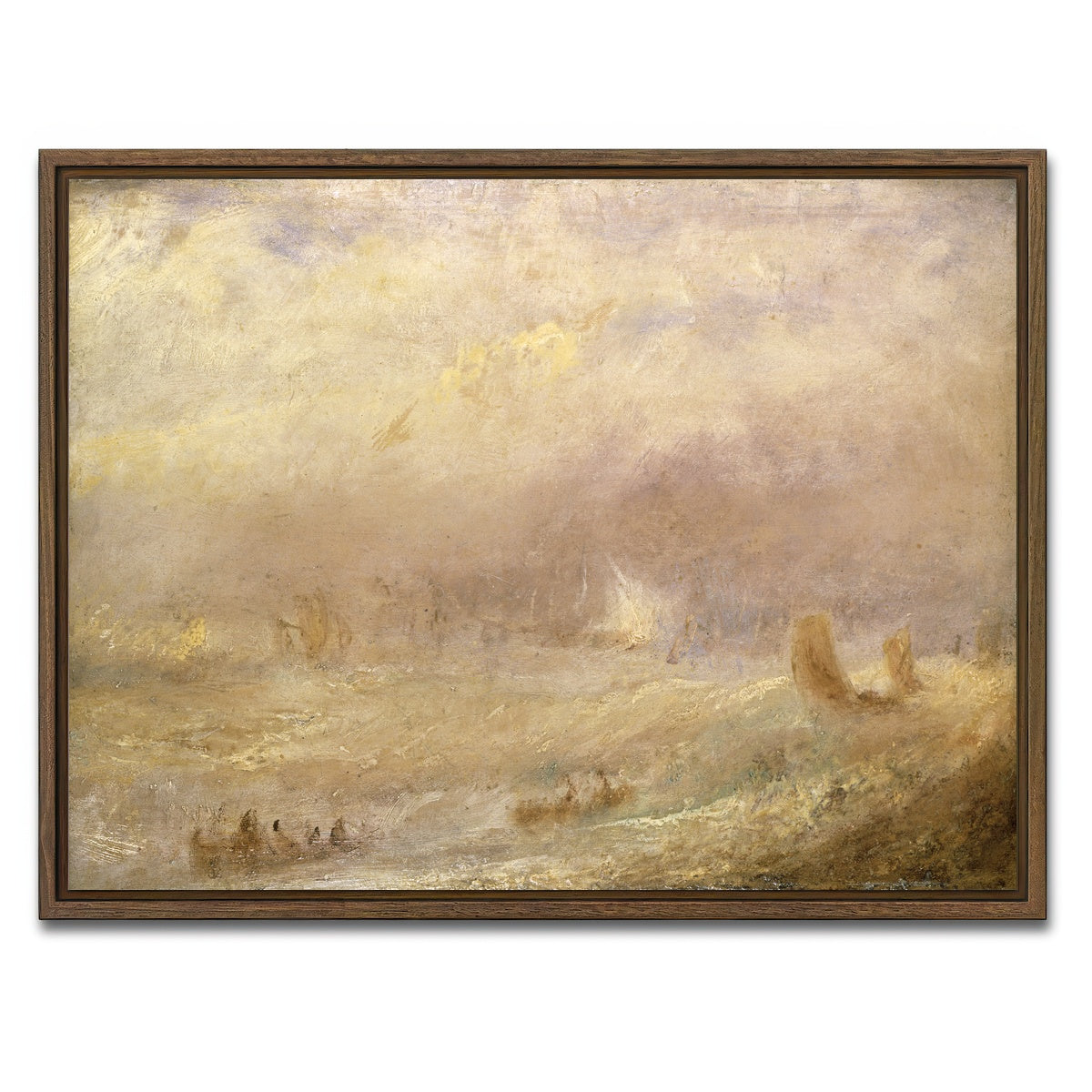 AUTO-MOCKUP WHITE | A View of Deal | 1 Piece | Walnut Framed Canvas | group=4x3