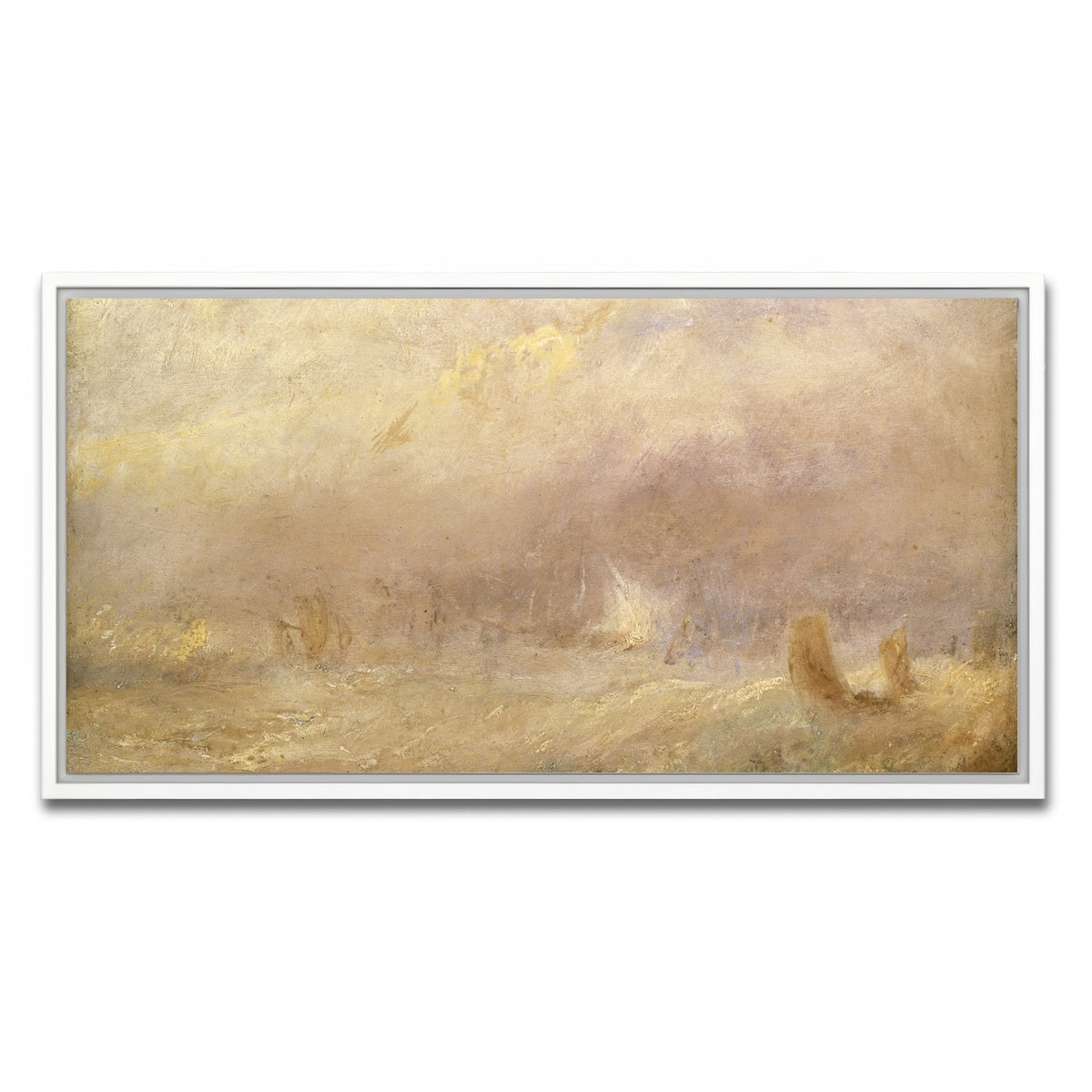 AUTO-MOCKUP WHITE | A View of Deal | 1 Piece | White Framed Canvas | group=2x1