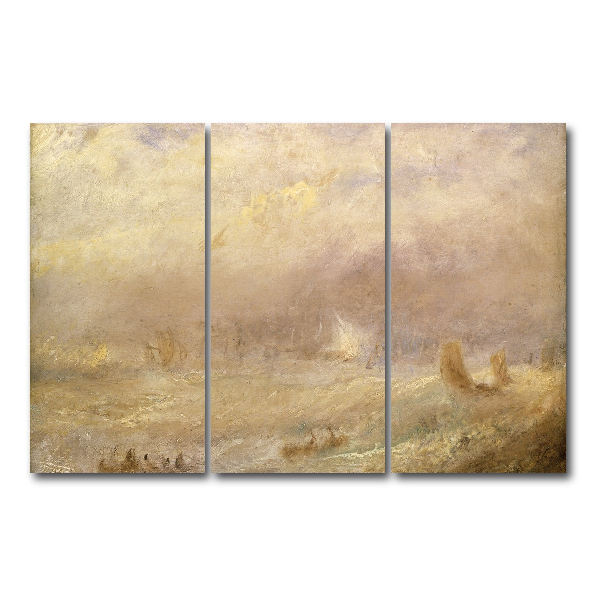 AUTO-MOCKUP WHITE | A View of Deal | 3 Piece | Gallery Wrap Canvas | group=12x24