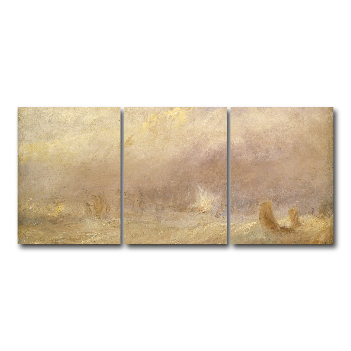 AUTO-MOCKUP WHITE | A View of Deal | 3 Piece | Gallery Wrap Canvas | group=18x24