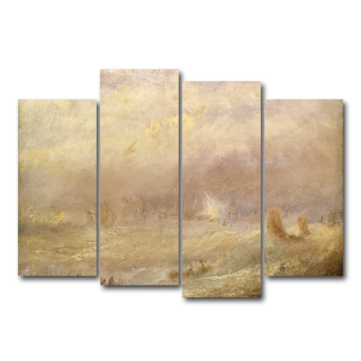 AUTO-MOCKUP WHITE | A View of Deal | 4 Piece | Gallery Wrap Canvas | group=4_normal