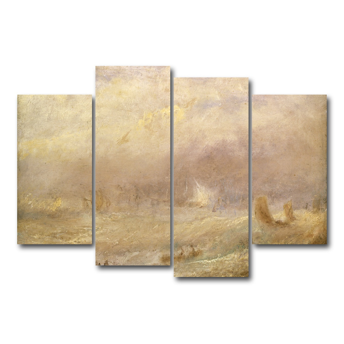 AUTO-MOCKUP WHITE | A View of Deal | 4 Piece | Gallery Wrap Canvas | group=4_short