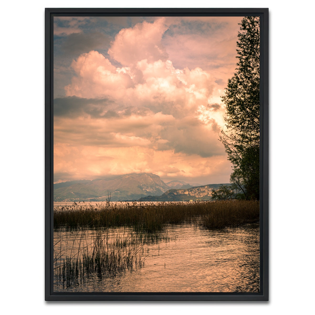 AUTO-MOCKUP WHITE | A painting from a Lake | 1 Piece | Black Framed Canvas | group=3x4