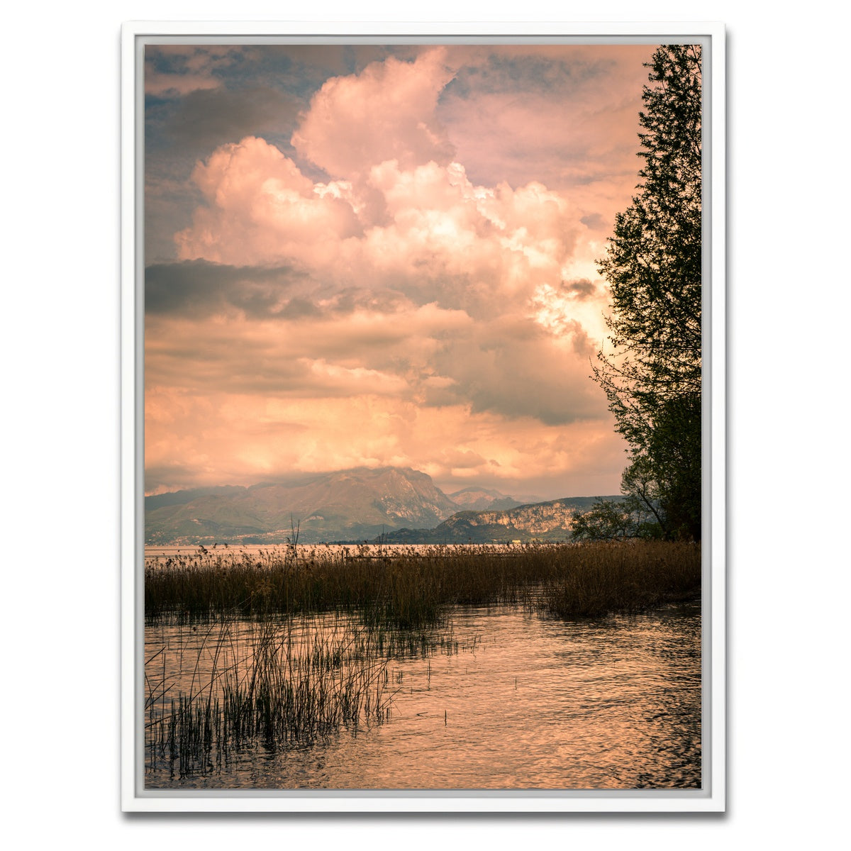 AUTO-MOCKUP WHITE | A painting from a Lake | 1 Piece | White Framed Canvas | group=3x4