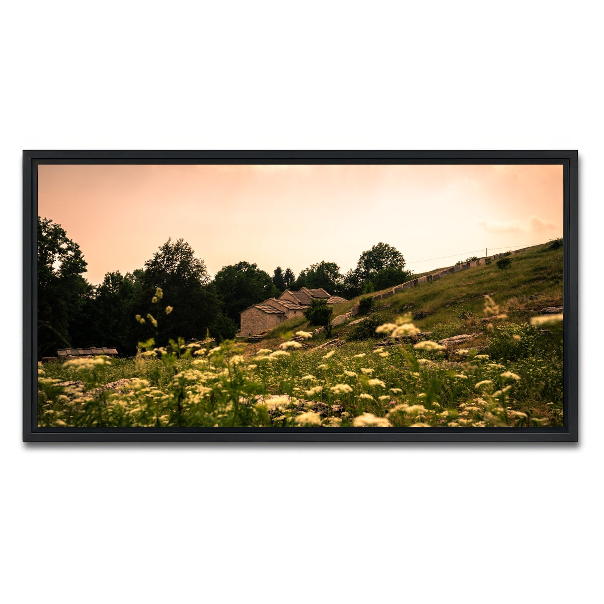 AUTO-MOCKUP WHITE | A village on the mountains | 1 Piece | Black Framed Canvas | group=2x1