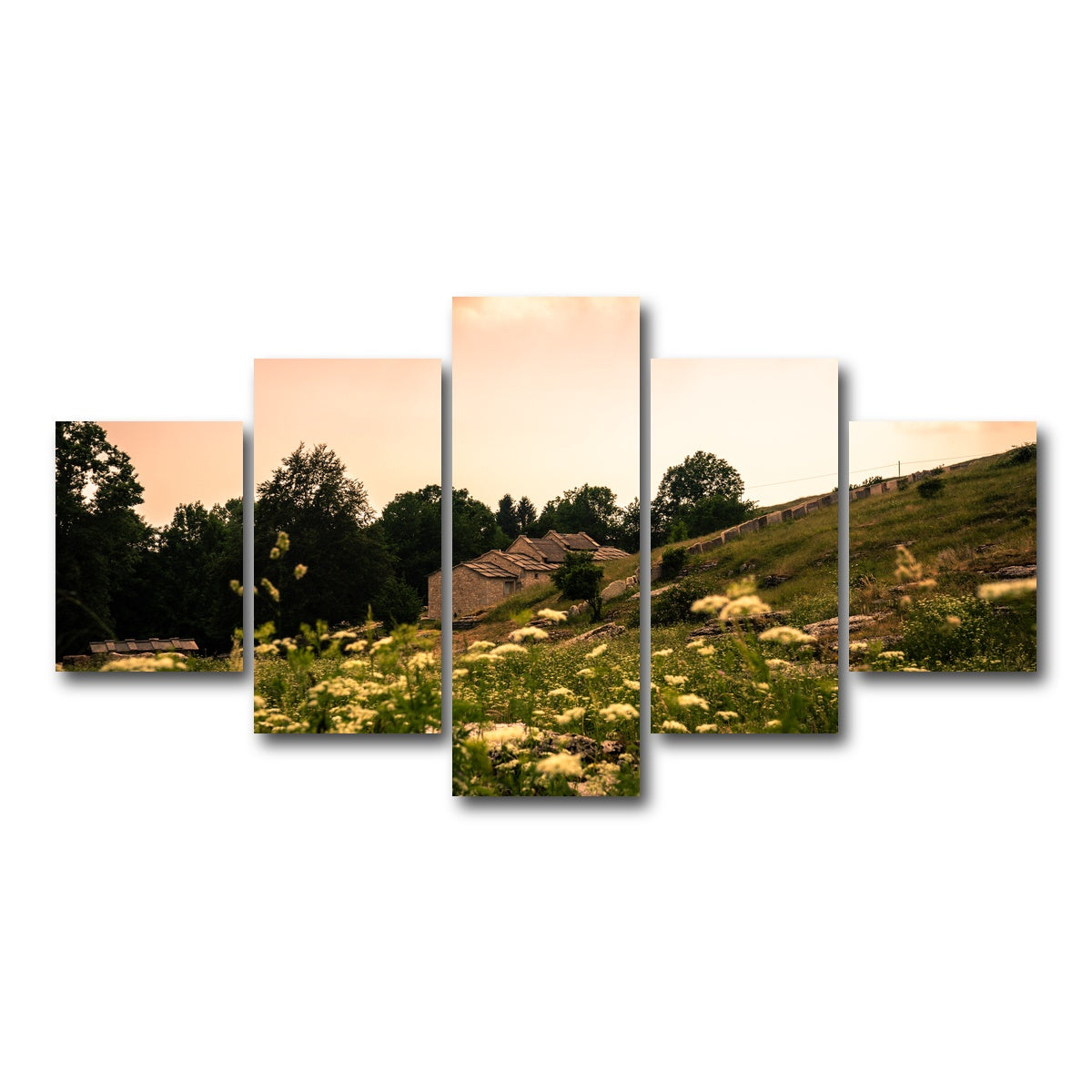 AUTO-MOCKUP WHITE | A village on the mountains | 5 Piece | Gallery Wrap Canvas | group=5_short