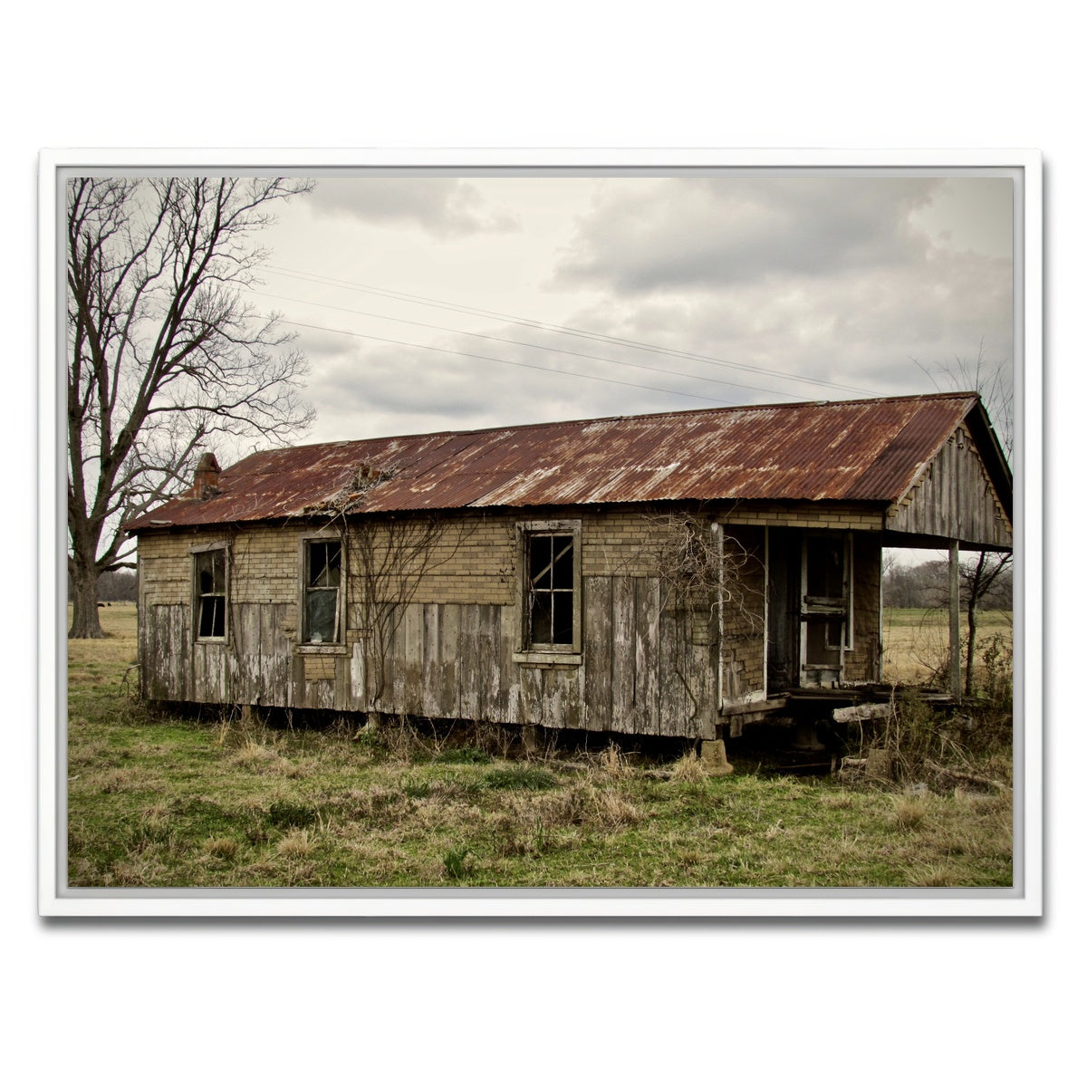 AUTO-MOCKUP WHITE | Abandoned Cabin Louisiana | 1 Piece | White Framed Canvas | group=4x3