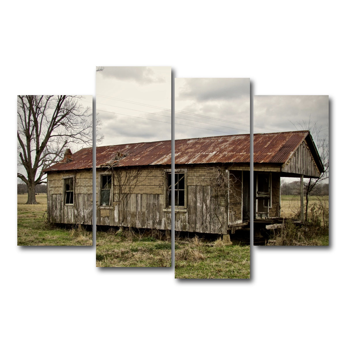 AUTO-MOCKUP WHITE | Abandoned Cabin Louisiana | 4 Piece | Gallery Wrap Canvas | group=4_short
