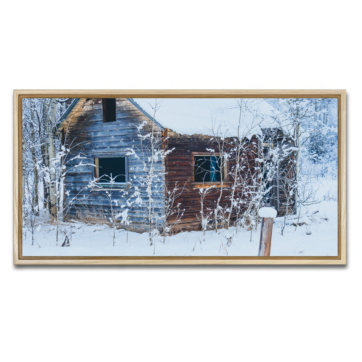 AUTO-MOCKUP WHITE | Abandoned Cabin | 1 Piece | Natural Framed Canvas | group=2x1