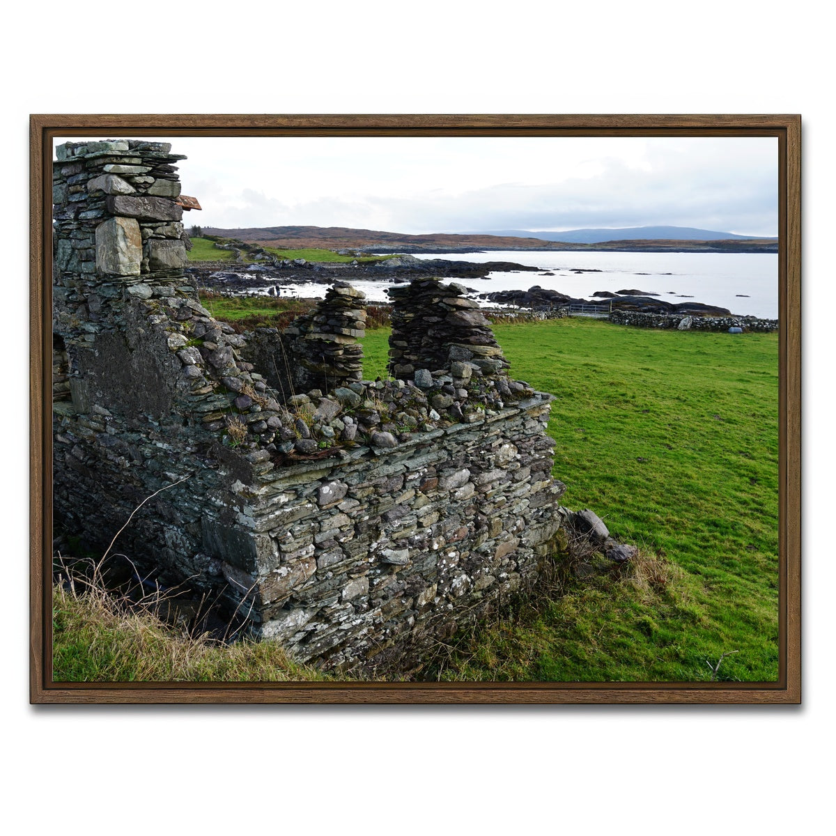 AUTO-MOCKUP WHITE | Abandoned House - Trafask, Ireland | 1 Piece | Walnut Framed Canvas | group=4x3