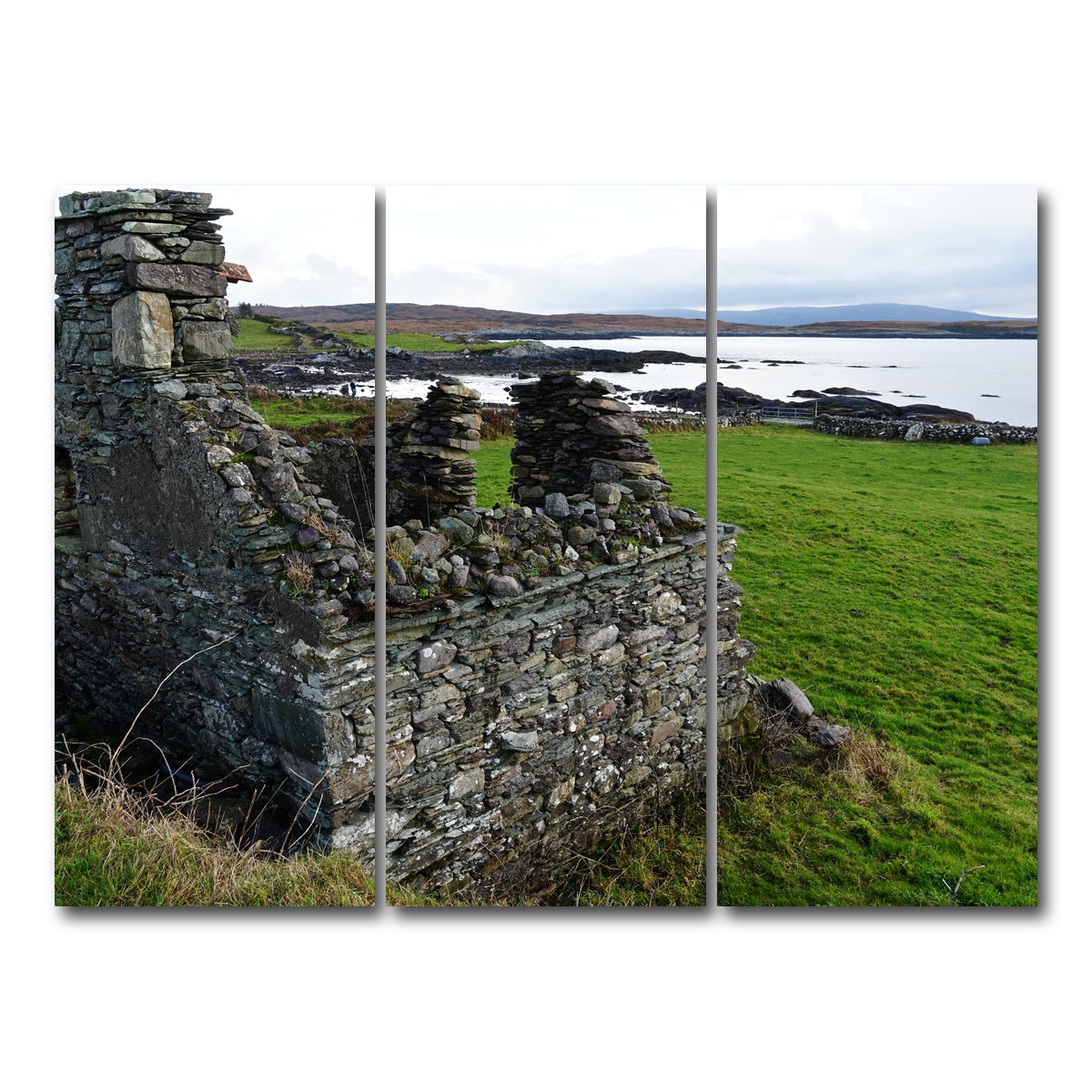 AUTO-MOCKUP WHITE | Abandoned House - Trafask, Ireland | 3 Piece | Gallery Wrap Canvas | group=8x18