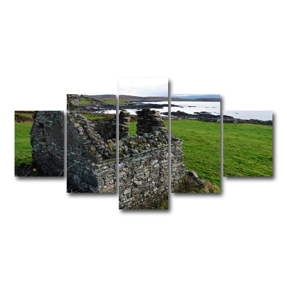 AUTO-MOCKUP WHITE | Abandoned House - Trafask, Ireland | 5 Piece | Gallery Wrap Canvas | group=5_short