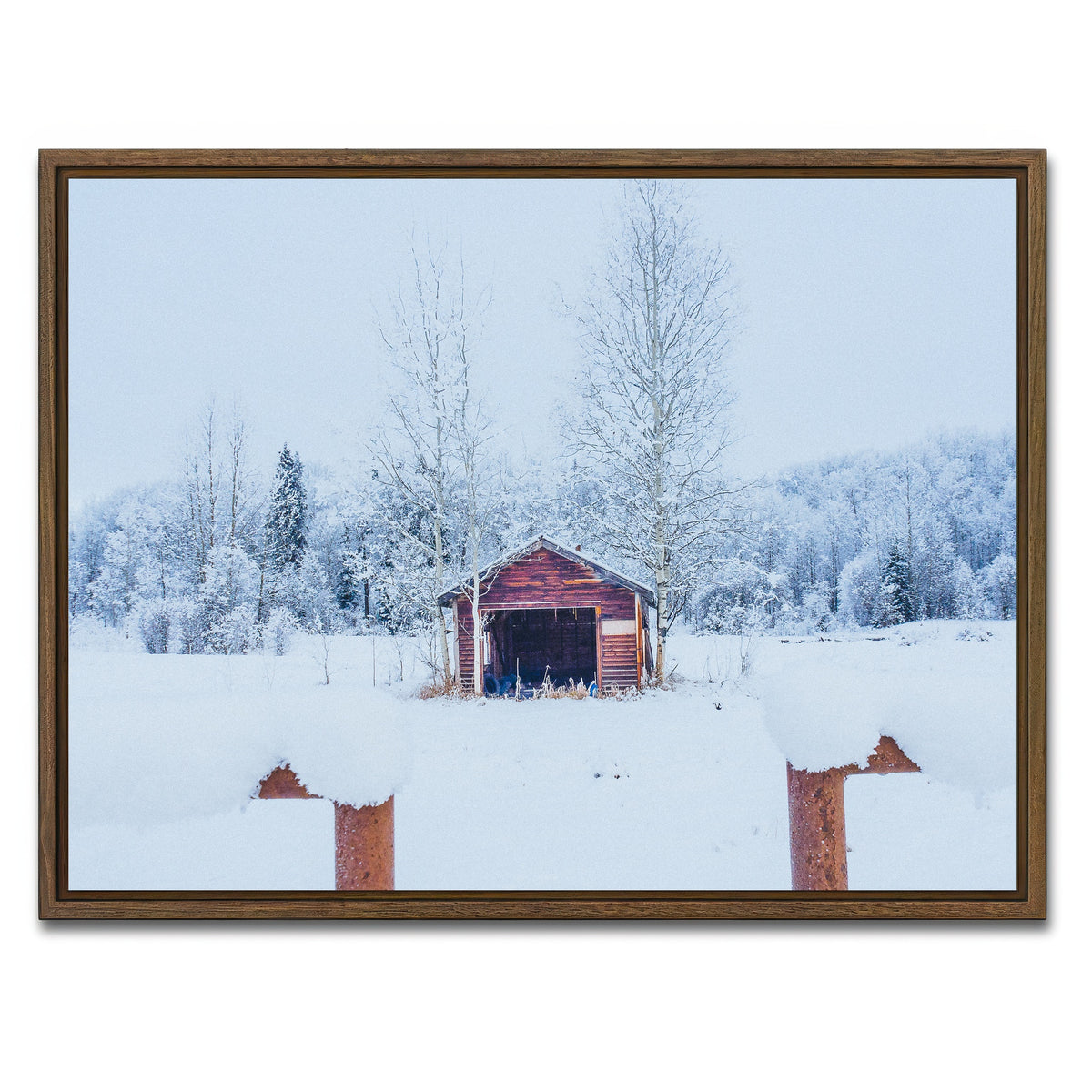 AUTO-MOCKUP WHITE | Abandoned Shed | 1 Piece | Walnut Framed Canvas | group=4x3