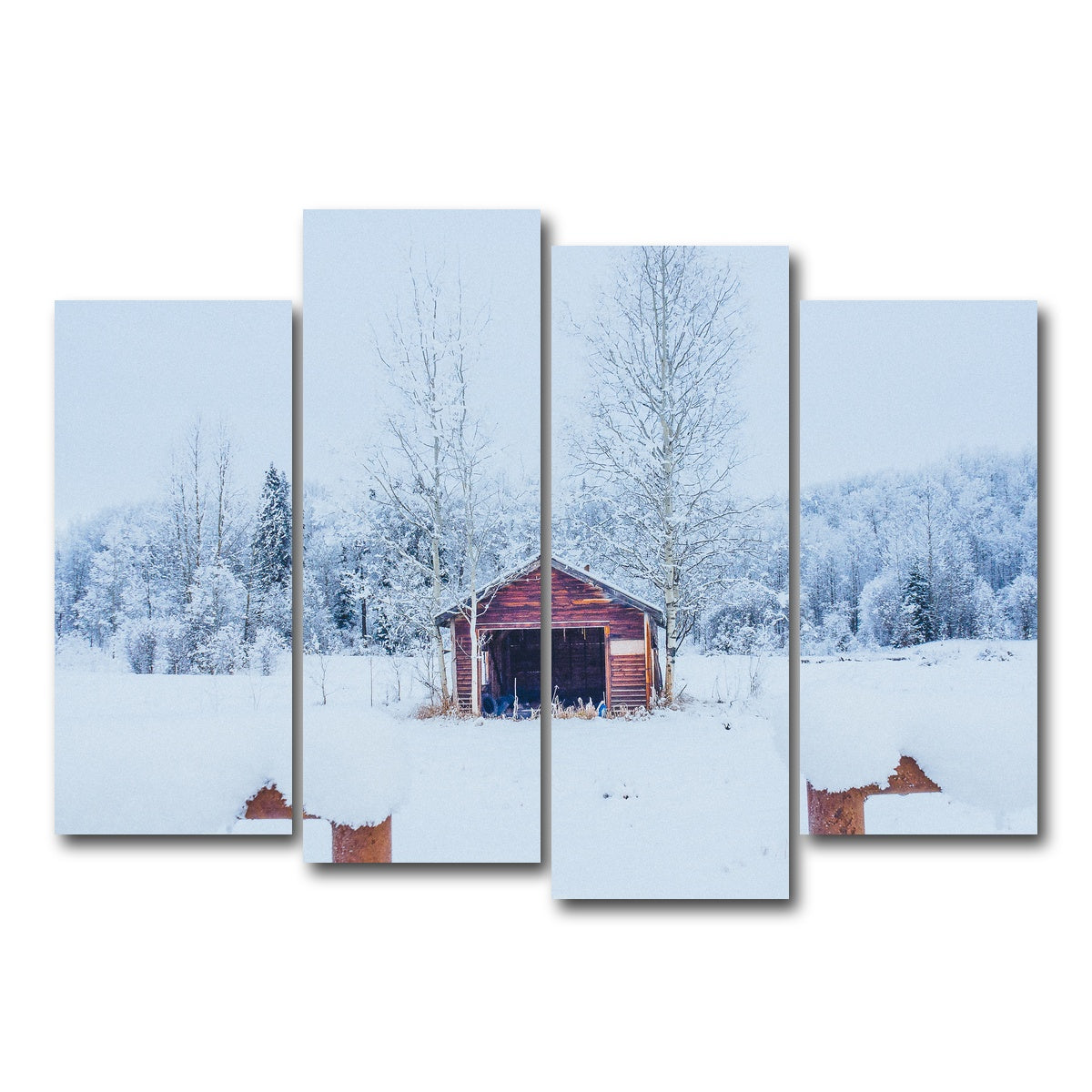 AUTO-MOCKUP WHITE | Abandoned Shed | 4 Piece | Gallery Wrap Canvas | group=4_normal