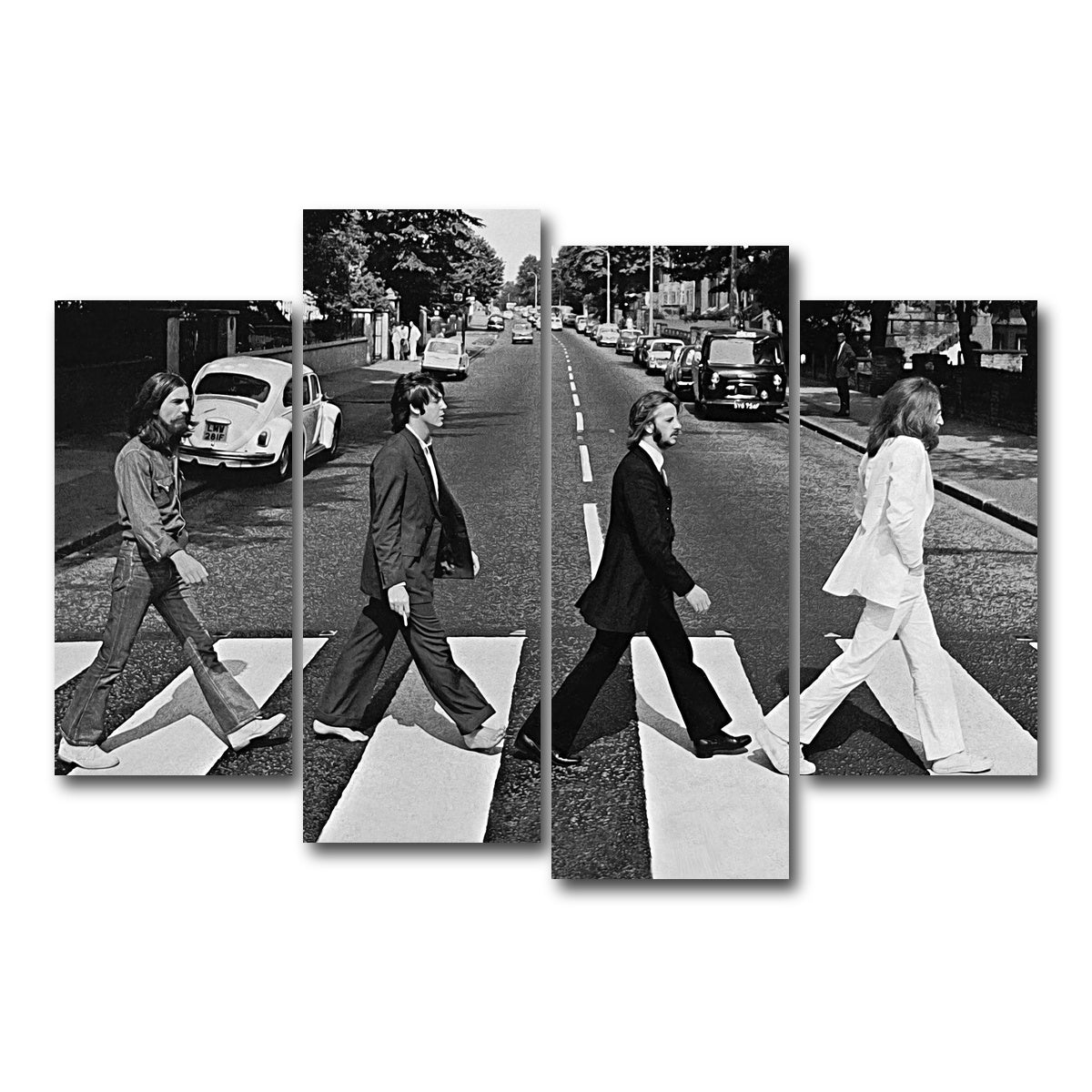 AUTO-MOCKUP WHITE | Abbey Road Grayscale | 4 Piece | Gallery Wrapped | group=4_short