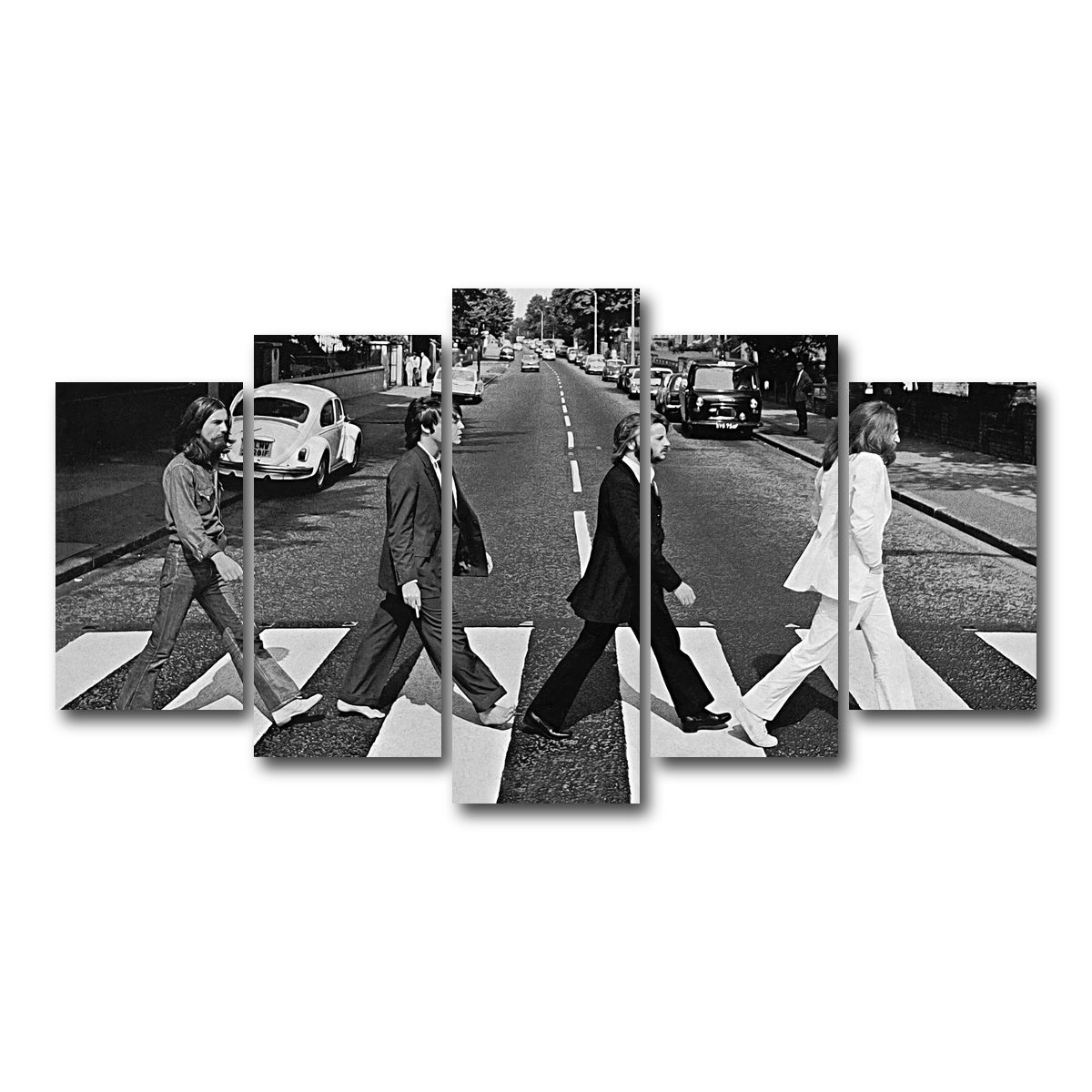 AUTO-MOCKUP WHITE | Abbey Road Grayscale | 5 Piece | Gallery Wrapped | group=5_normal
