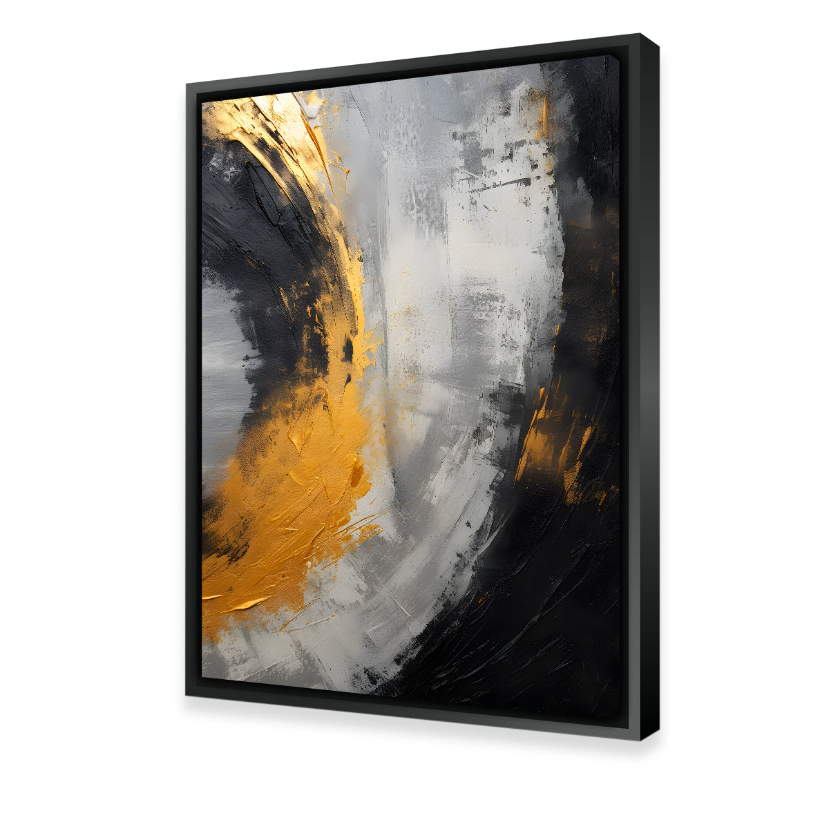 Abstract - Black Gold Shapes 1 Wall Art