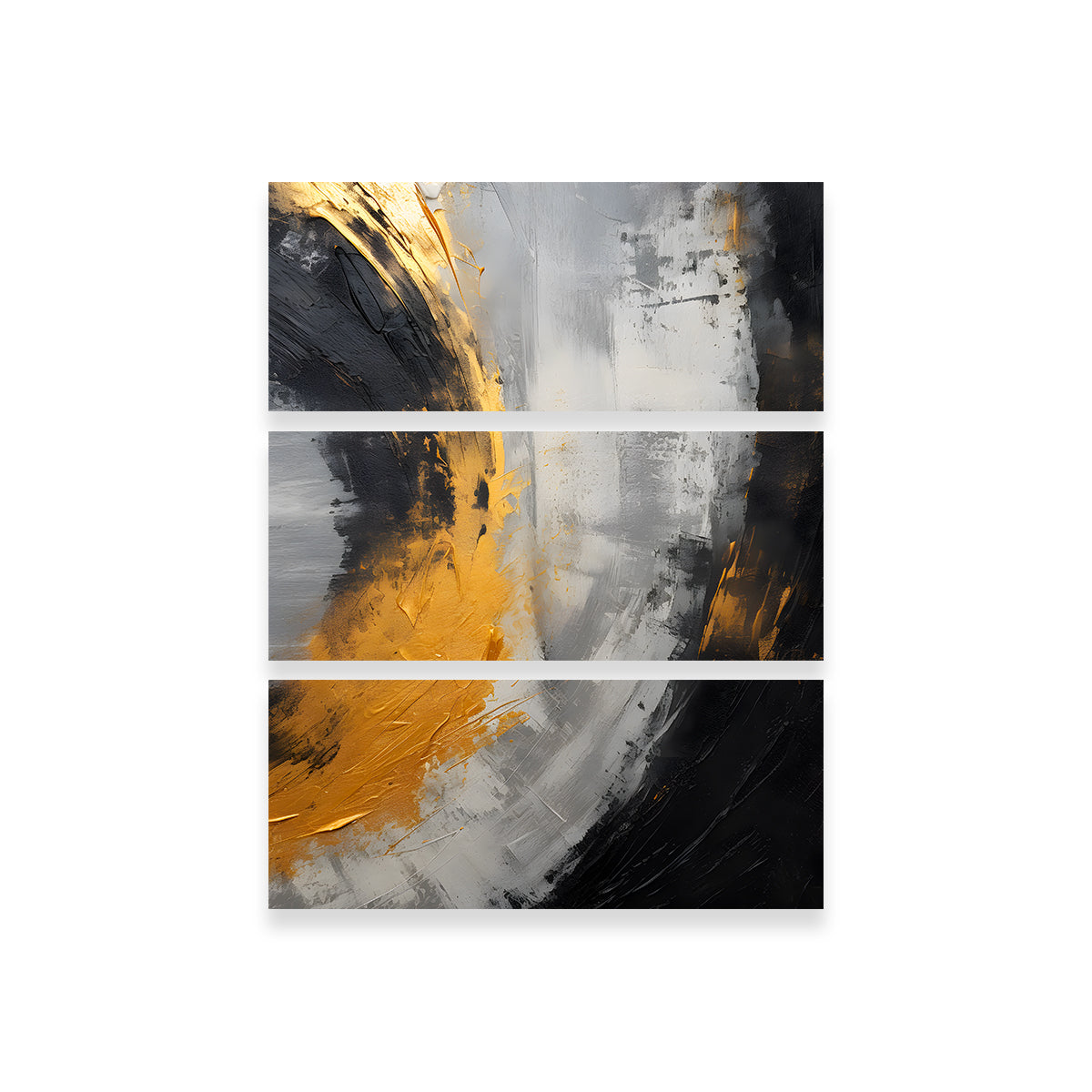 Abstract - Black Gold Shapes 1 Wall Art
