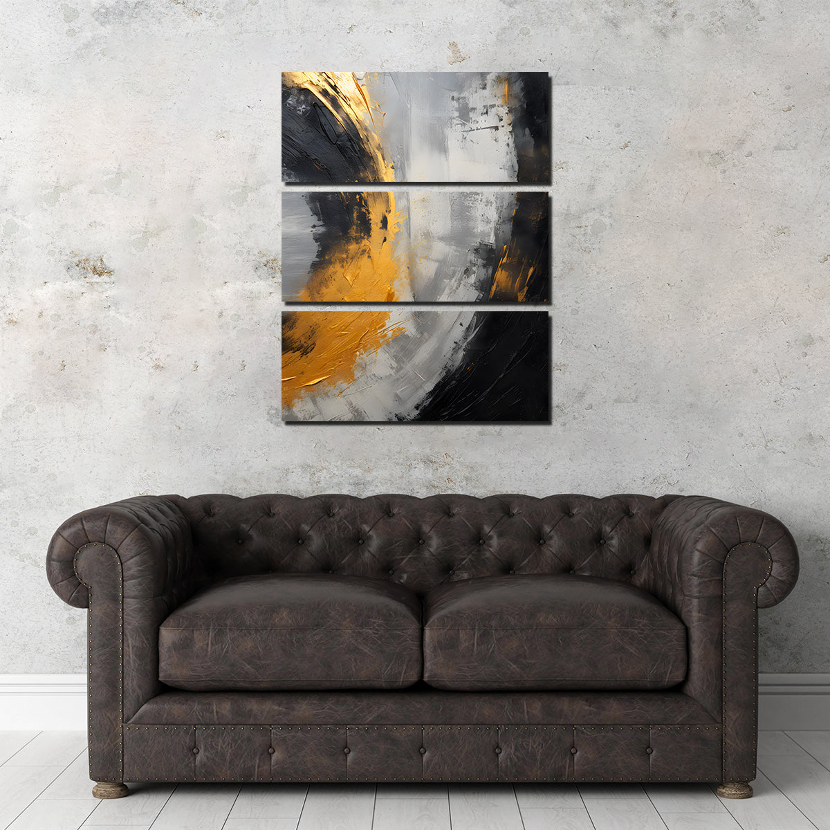 Abstract - Black Gold Shapes 1 Wall Art