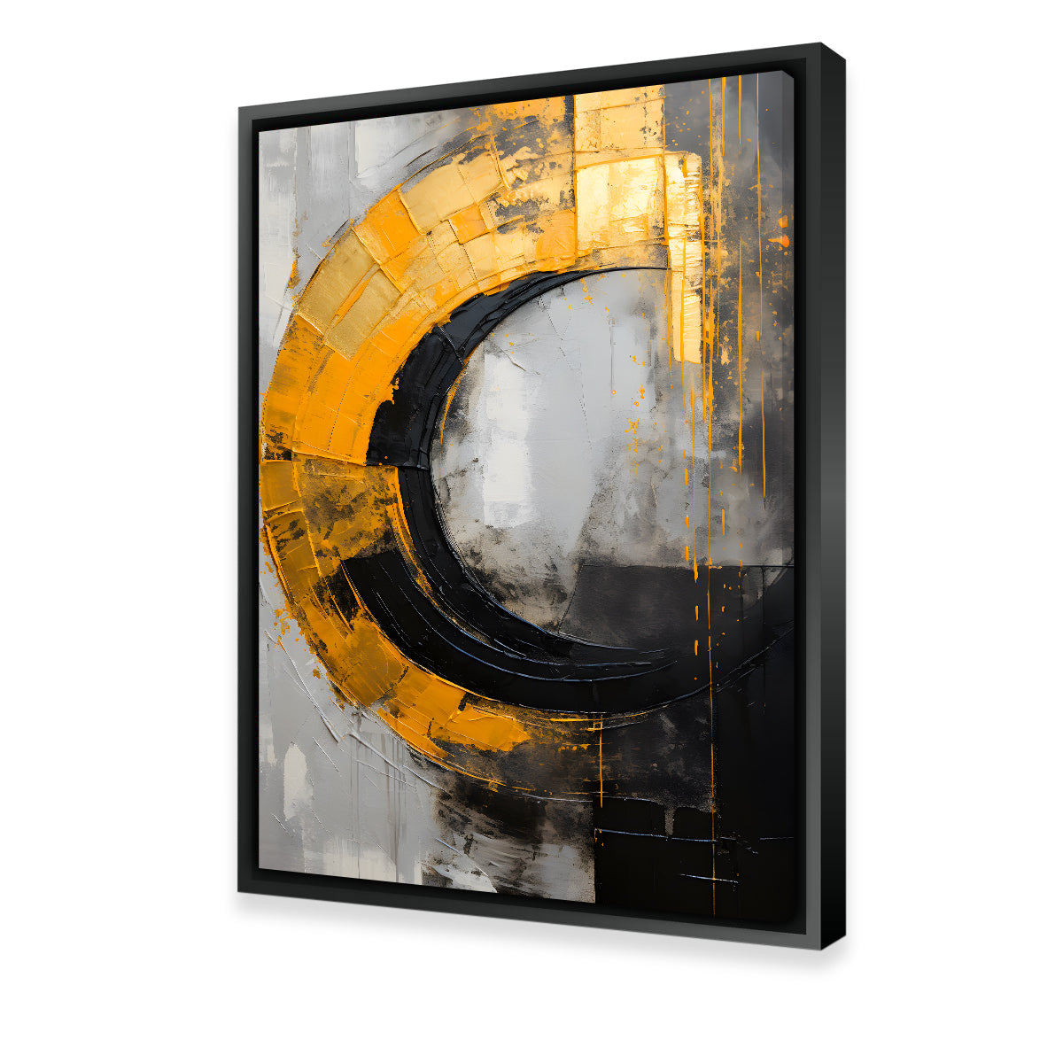 Abstract - Black Gold Shapes 10 Wall Art