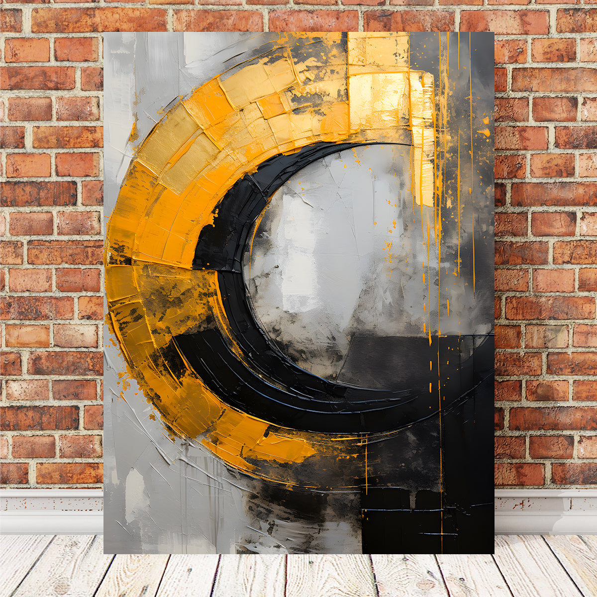 Abstract - Black Gold Shapes 10 Wall Art
