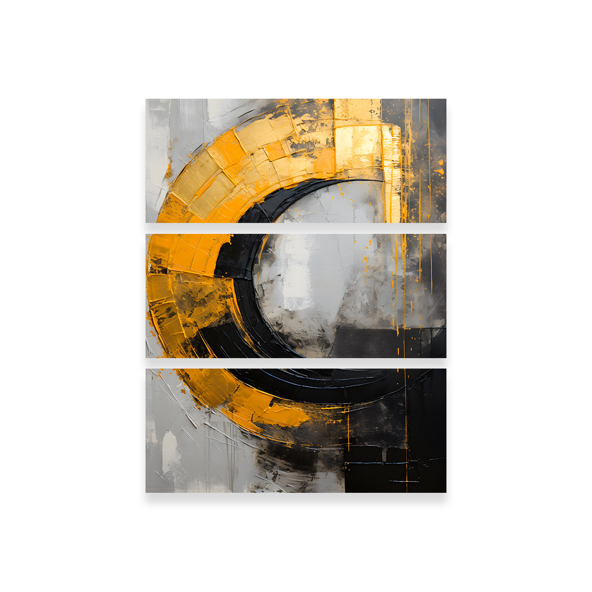 Abstract - Black Gold Shapes 10 Wall Art