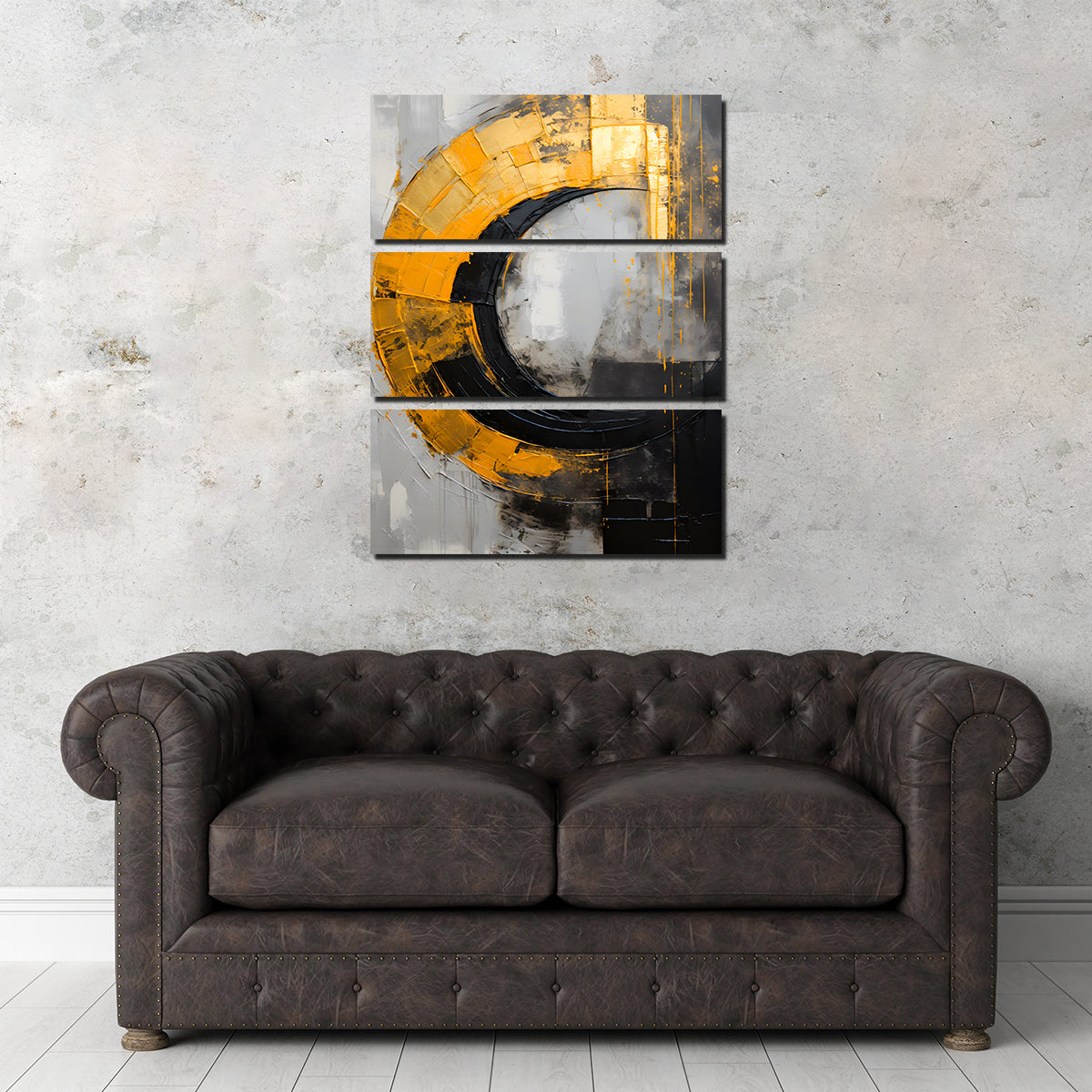 Abstract - Black Gold Shapes 10 Wall Art