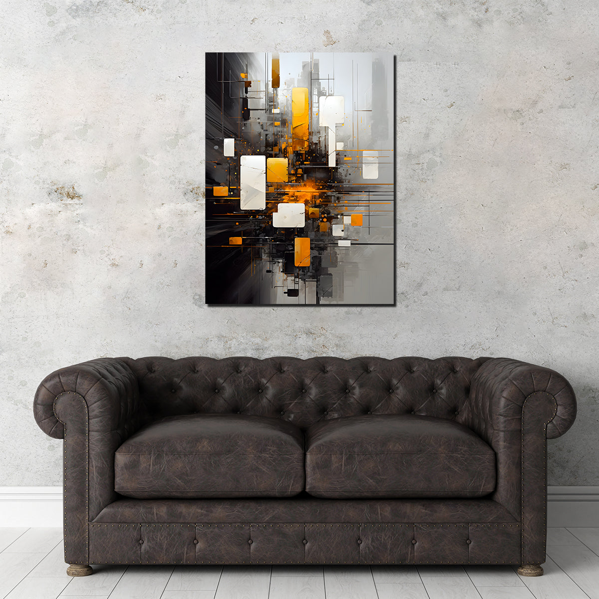 Abstract - Black Gold Shapes 14 Wall Art