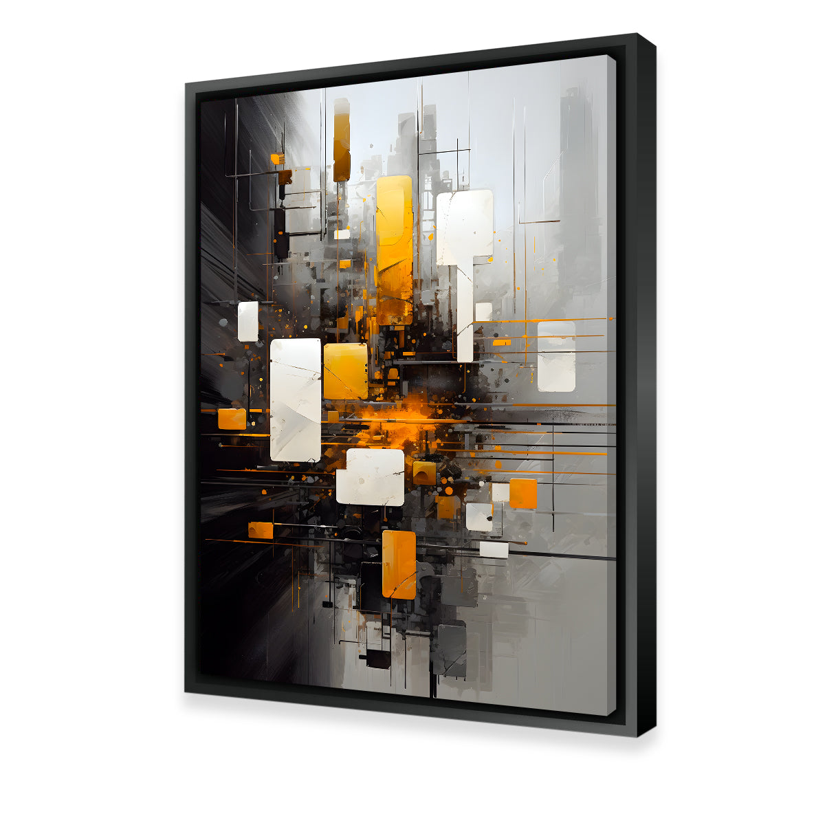 Abstract - Black Gold Shapes 14 Wall Art
