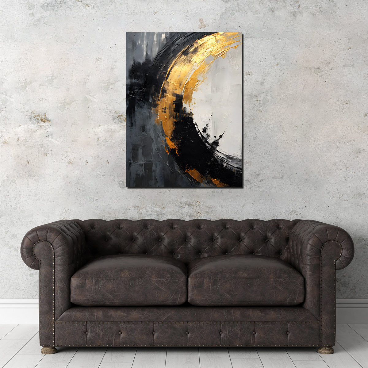 Abstract - Black Gold Shapes 2 Wall Art