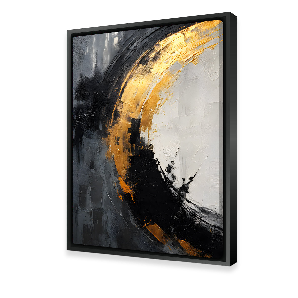 Abstract - Black Gold Shapes 2 Wall Art