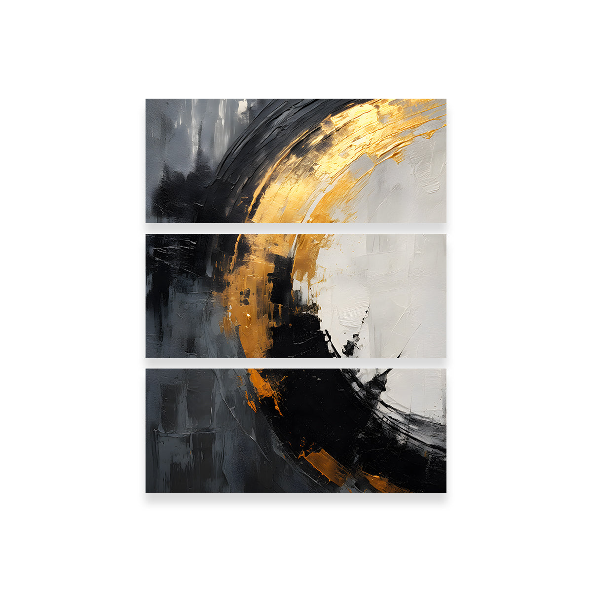 Abstract - Black Gold Shapes 2 Wall Art