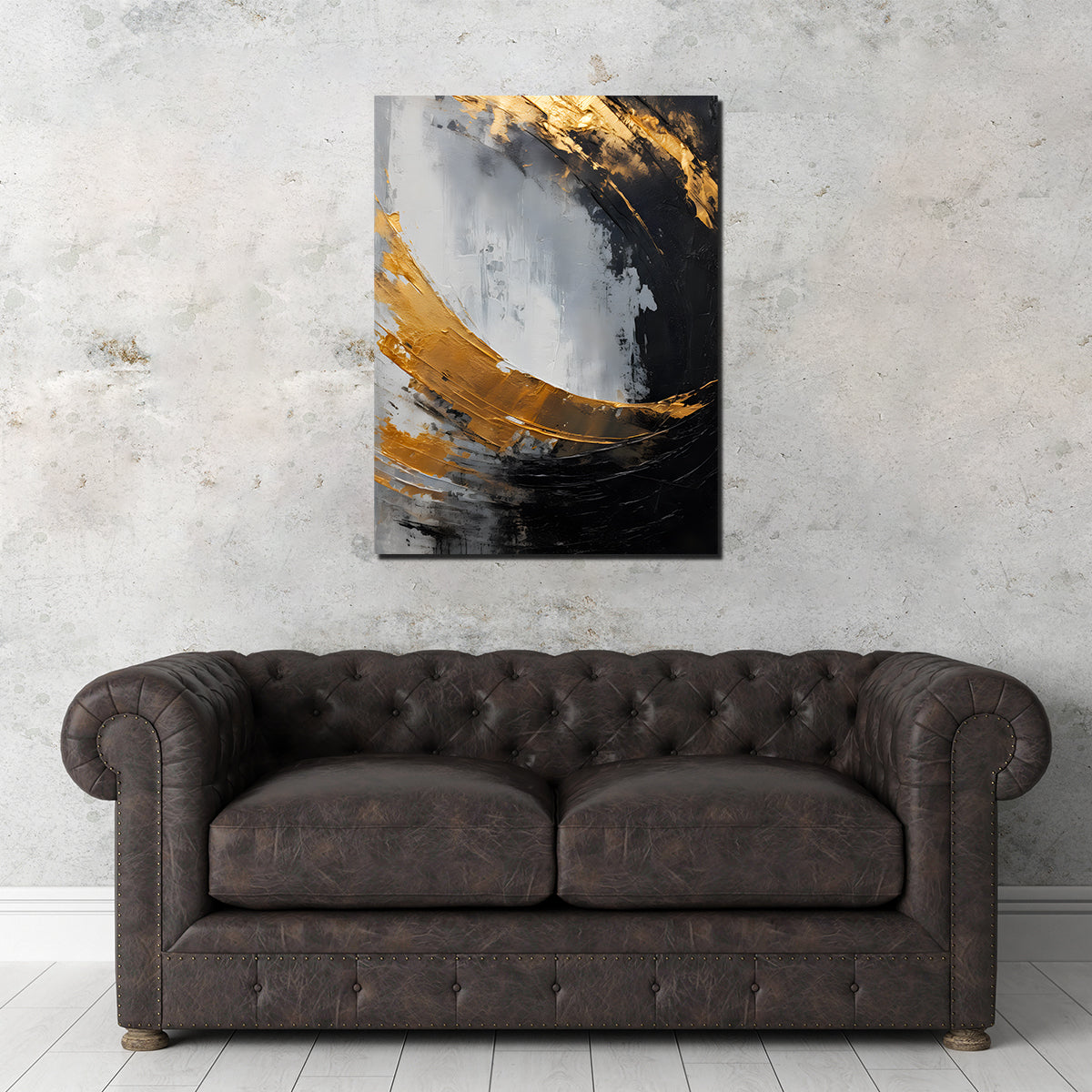 Abstract - Black Gold Shapes 3 Wall Art