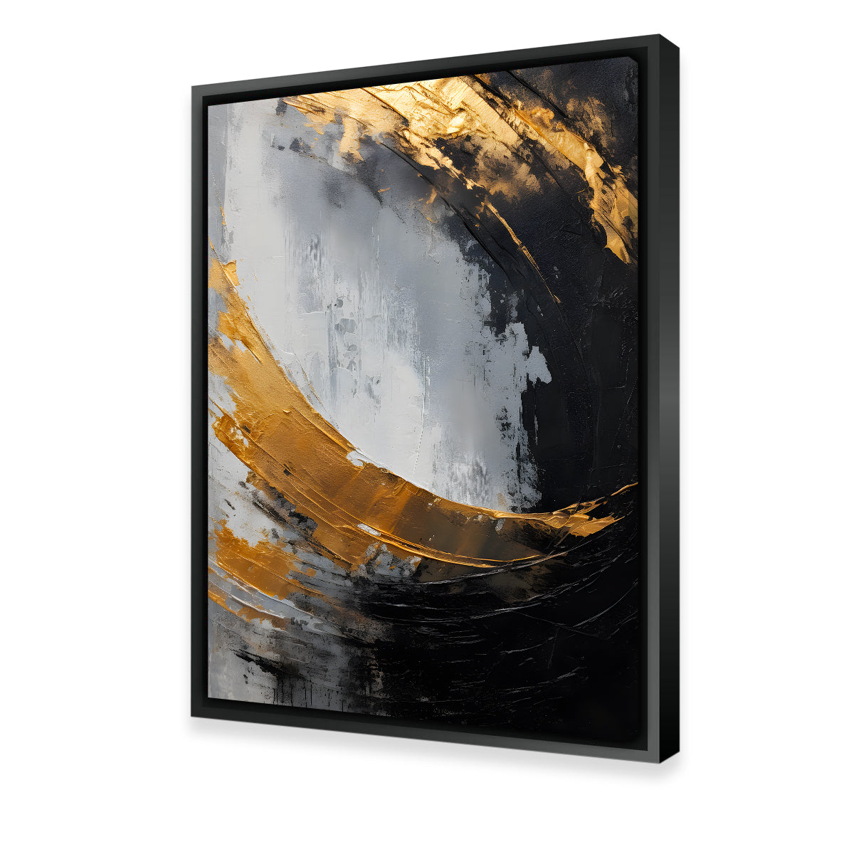Abstract - Black Gold Shapes 3 Wall Art