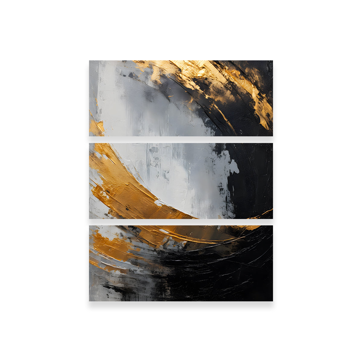 Abstract - Black Gold Shapes 3 Wall Art