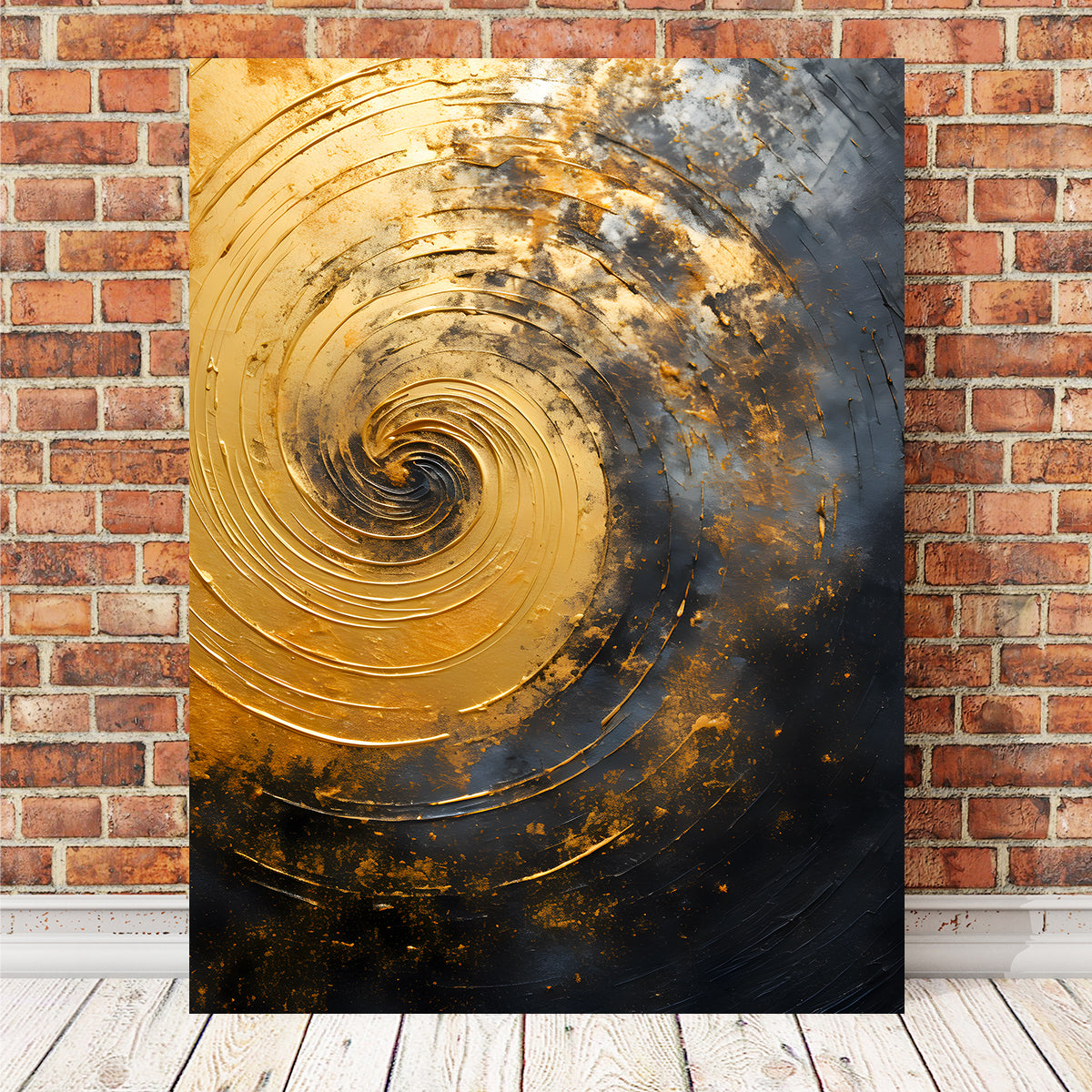Abstract - Black Gold Shapes 8 Wall Art