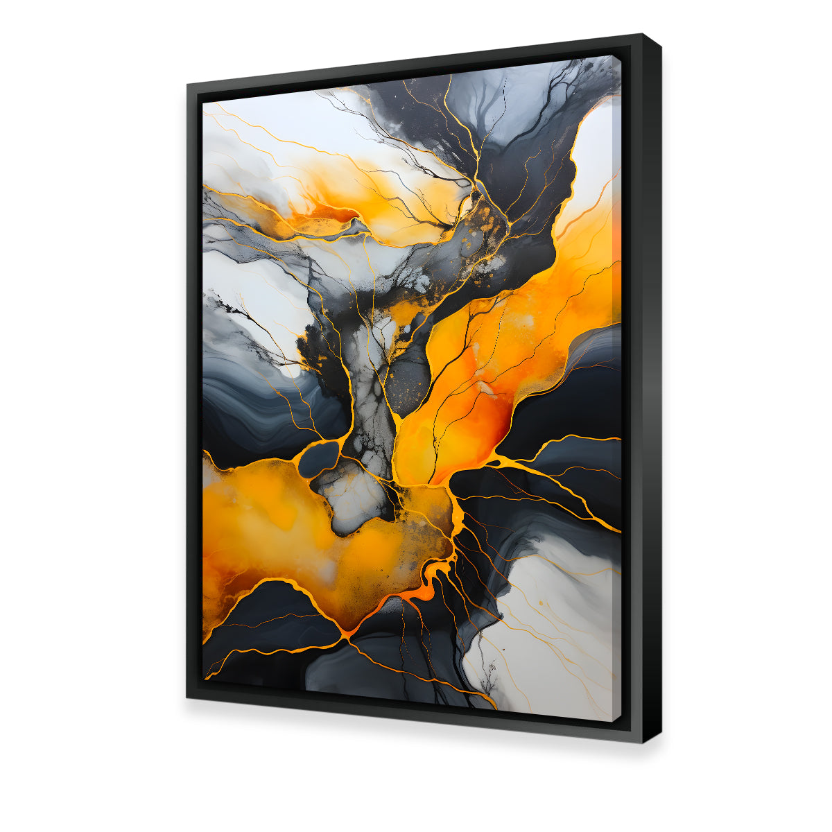 Abstract - Black Gold Waves 4 Wall Art