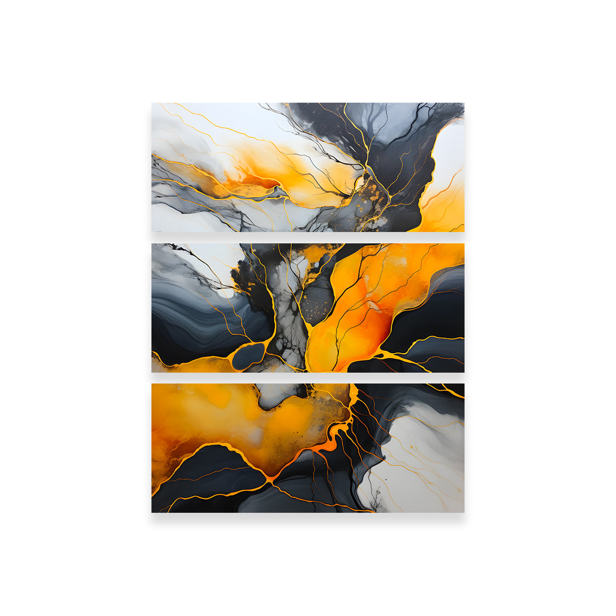 Abstract - Black Gold Waves 4 Wall Art