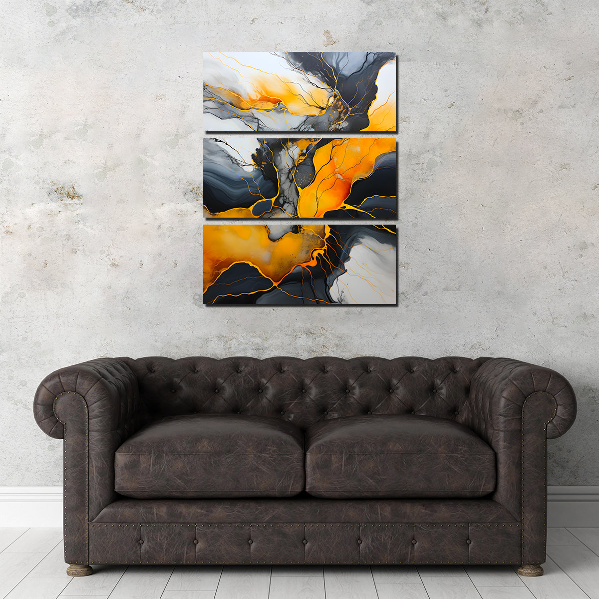 Abstract - Black Gold Waves 4 Wall Art