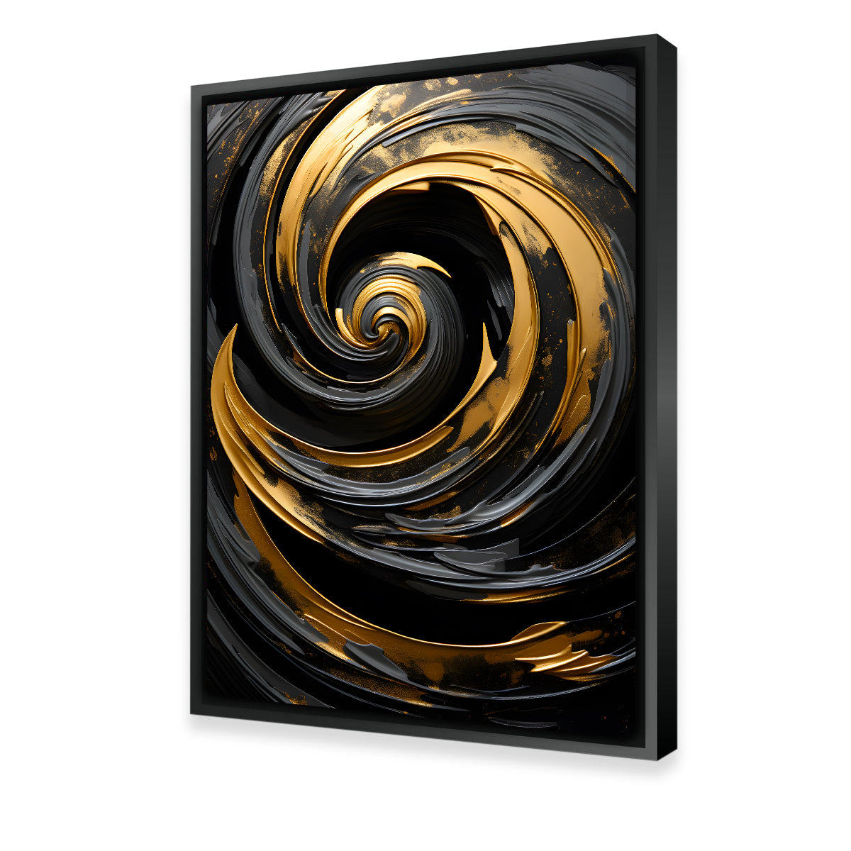 Abstract - Black Gold Waves 7 Wall Art