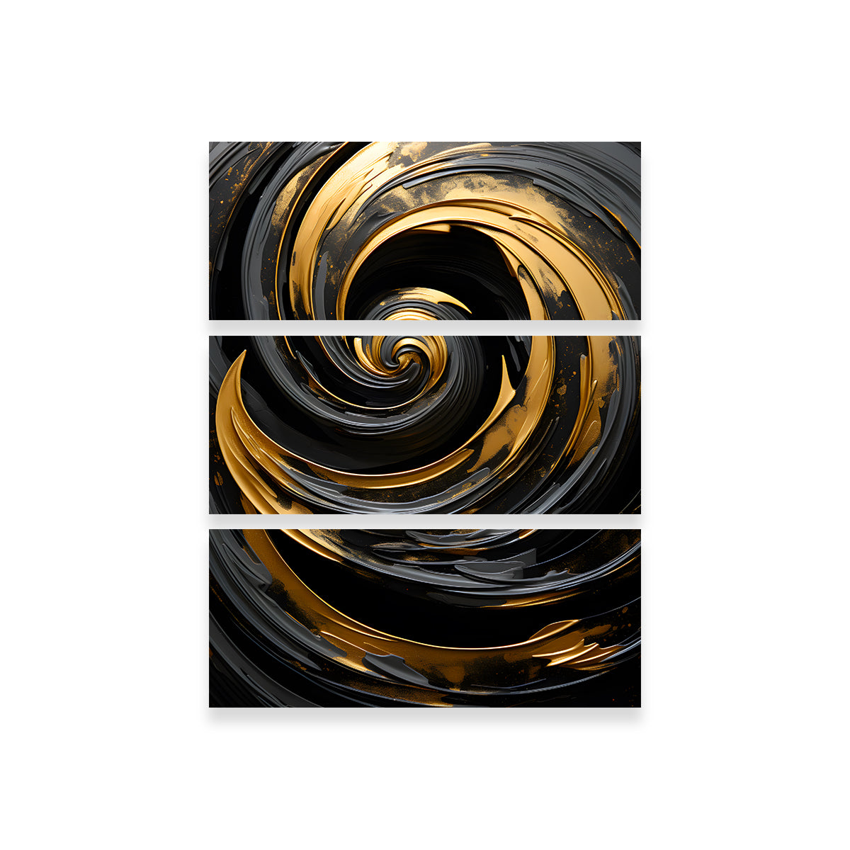 Abstract - Black Gold Waves 7 Wall Art