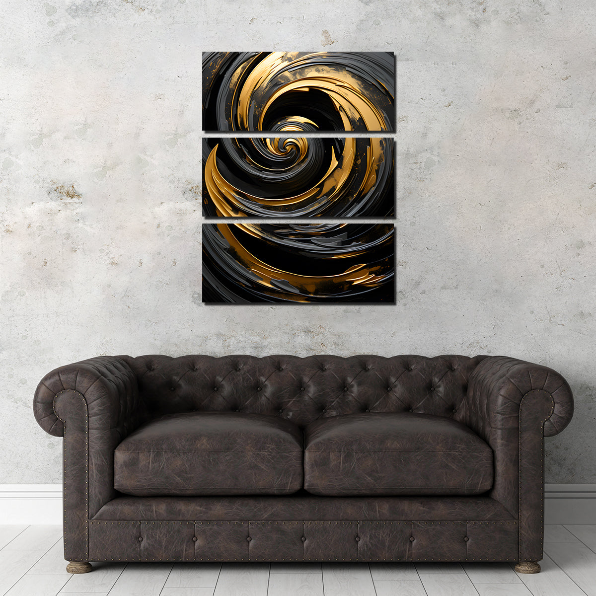 Abstract - Black Gold Waves 7 Wall Art