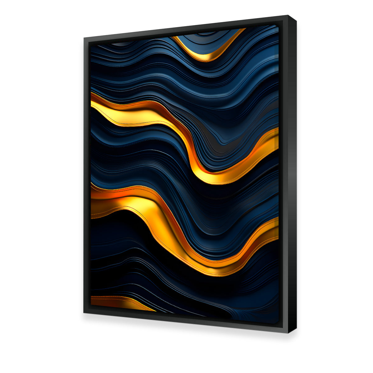Abstract - Blue Gold Shapes 20 Wall Art